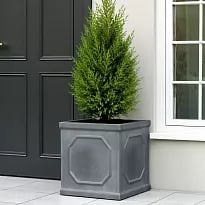 IDEALIST Lite Chelsea Flower Box Square Garden Planter, Faux Lead Grey...