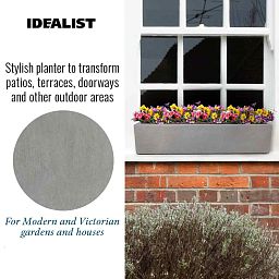IDEALIST Lite Window Box Light Concrete Planter Set