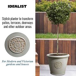 IDEALIST Lite Rustic Style Rolled Rim Wide Vase Outdoor Planter