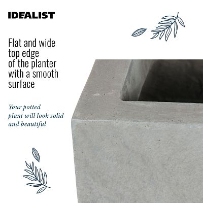 IDEALIST Lite Window Box Light Concrete Planter