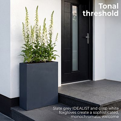 IDEALIST Lite Narrow Contemporary Light Concrete Trough Planter