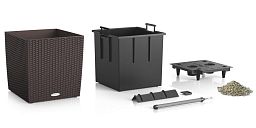 LECHUZA CUBE Cottage Square Poly Resin Self-watering Planter