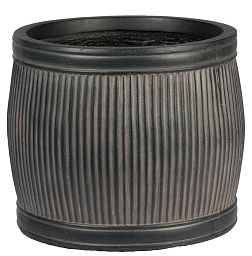 IDEALIST Lite Vertical Ribbed Vintage Style Barrel Round Planter