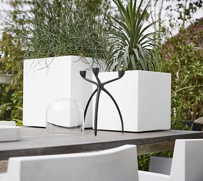 Square Fiberstone Contemporary Planter by Cadix Capi Lux