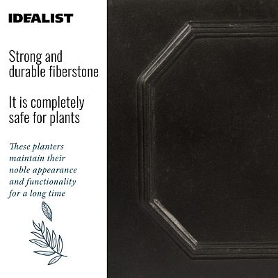 IDEALIST Lite Faux Lead Chelsea Box Square Light Concrete Planter