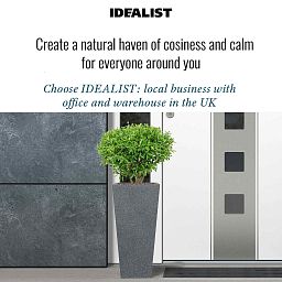 IDEALIST Lite Textured Concrete Effect Tall Tapered Outdoor Planter