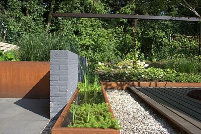 Andes Trough Corten Steel Outdoor Planter