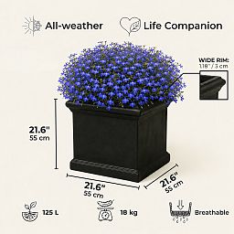 IDEALIST Lite Victorian Box Square Light Stone Outdoor Planter