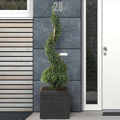 IDEALIST Lite Ribbed Light Concrete Square Planter