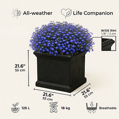 IDEALIST Lite Victorian Box Square Light Stone Outdoor Planter