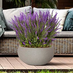 IDEALIST Lite Textured Concrete Effect Bowl Outdoor Planter
