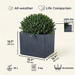 IDEALIST Lite Square Box Contemporary Light Concrete Planter