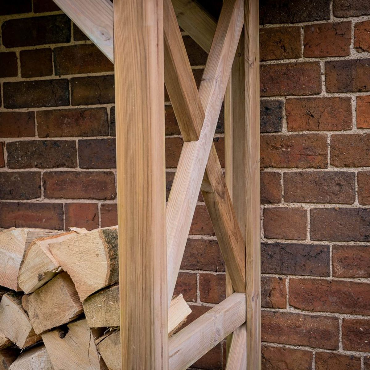 Outdoor Wooden Apex Wall Log Store by Forest Garden