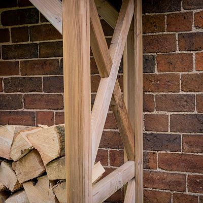 Outdoor Wooden Apex Wall Log Store by Forest Garden