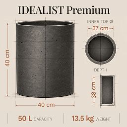 Rough Fibreclay Cylinder Round Planter | Indoor and Outdoor Plant Pot