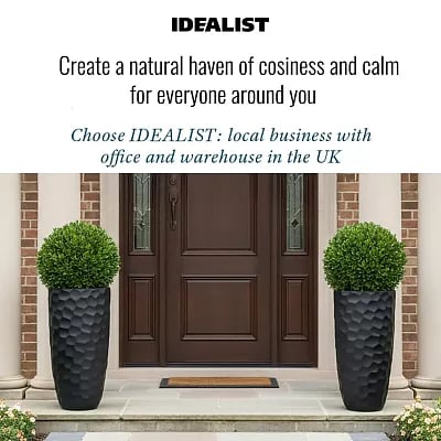 IDEALIST Lite Mosaic Style Tall Round Vase Planter Outdoor Plant Pot