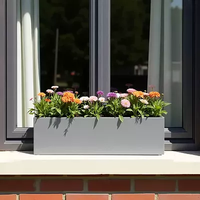 IDEALIST Lite Window Box Light Concrete Planter