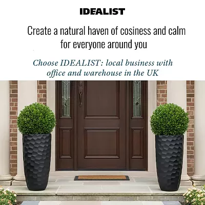 IDEALIST Lite Mosaic Style Tall Round Vase Planter Outdoor Plant Pot