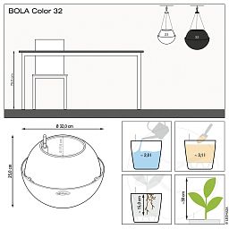 LECHUZA BOLA Color Round Poly Resin Self-watering Planter