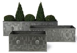 Elizabethan Fiberglass Trough Faux Lead Planter Pot In/Out