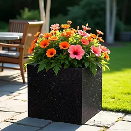 IDEALIST Lite Square Box Contemporary Marble Light Concrete Planter