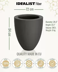 INTRO Tall Round Outdoor Fibreglass Planter