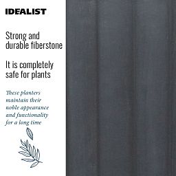 IDEALIST Lite Modern Ribbed Cylinder Round Outdoor Planter