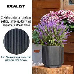 IDEALIST Lite Vertical Ribbed Cylinder Outdoor Planter