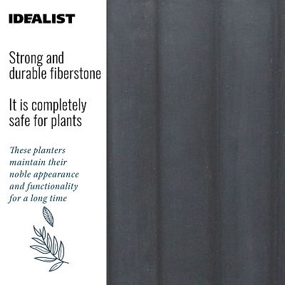 IDEALIST Lite Modern Ribbed Cylinder Round Outdoor Planter