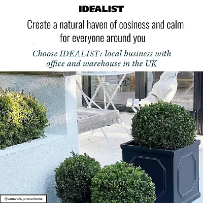 IDEALIST Lite Faux Lead Chelsea Box Square Light Concrete Planter