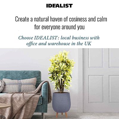 IDEALIST Lite Honeycomb Style Egg Planter on Legs, Round Pot Plant Stand Indoor