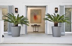 Geo Round Fiberglass Round Tall Alu Tx Planter Pot In/Out