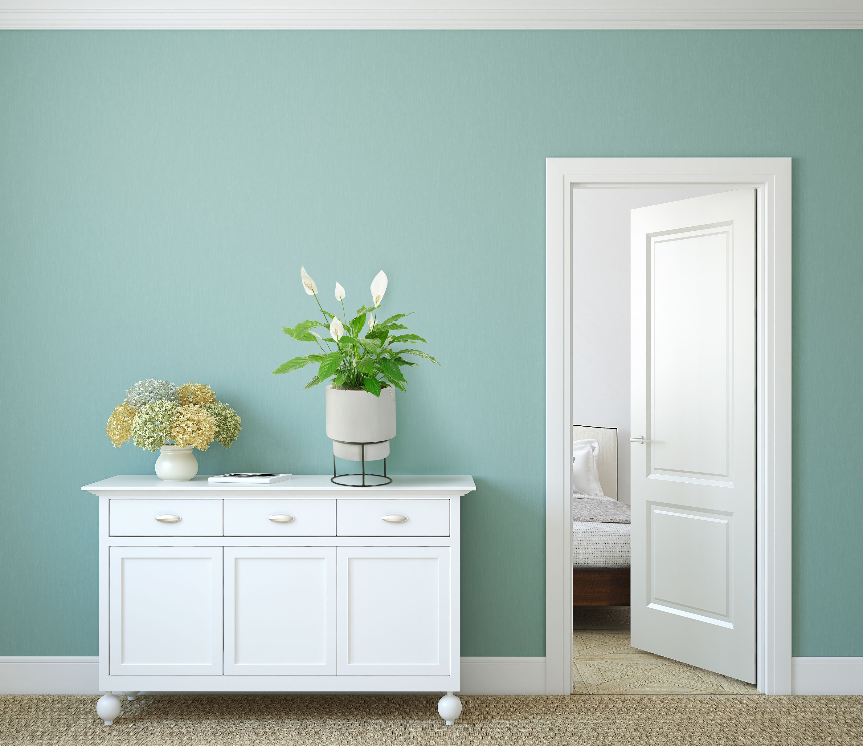Set of two IDEALIST Lite Smooth Style Round Indoor Planters on Metal Stand