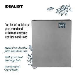 IDEALIST Lite Narrow Contemporary Light Concrete Trough Planter