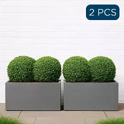 IDEALIST Lite Contemporary Light Concrete High Trough Planter Set