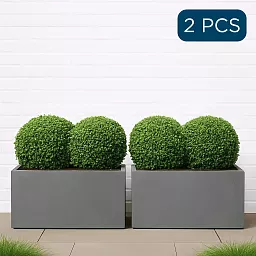 IDEALIST Lite Contemporary Light Concrete High Trough Planter Set