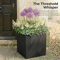 IDEALIST Lite Square Box Contemporary Light Concrete Planter Set