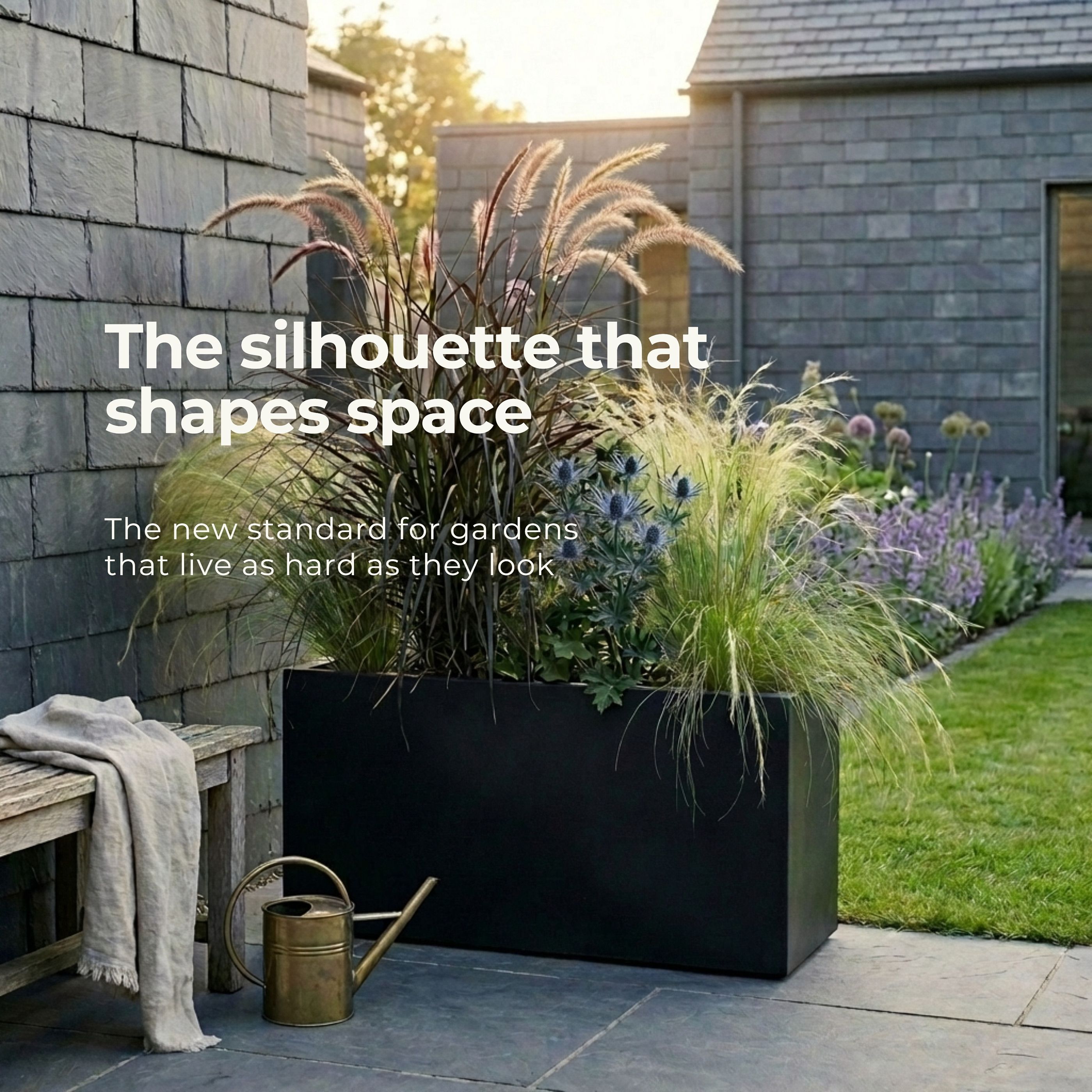 IDEALIST Lite Contemporary Light Concrete High Trough Planter