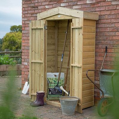 Installed Outdoor Pressure Treated Wooden Shiplap Apex Tall Garden Store by Forest Garden