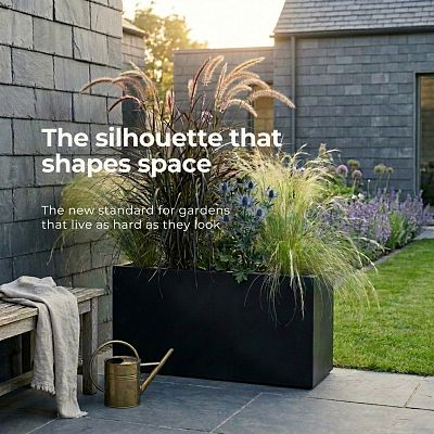 IDEALIST Lite Contemporary Light Concrete High Trough Planter