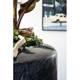 Geo Round Tall Polystone Indoor Planter