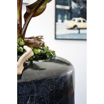 Geo Round Tall Polystone Indoor Planter