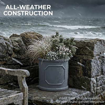 IDEALIST Chelsea Light Concrete Cylinder Garden Planter