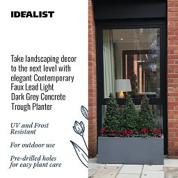 IDEALIST Lite Contemporary Light Concrete High Trough Planter Set