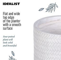 IDEALIST Lite Plaited Style Cylinder Planter on Legs, Round Pot Plant Stand Indoor