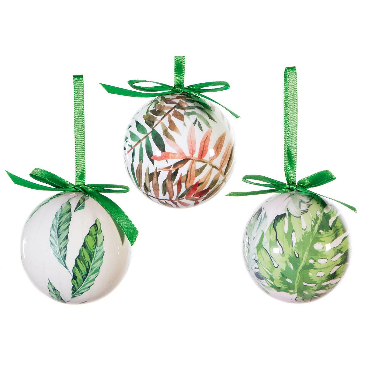 Christmas Tree Baubles Tropical Grass Decoupage