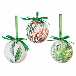 Christmas Tree Baubles Tropical Grass Decoupage