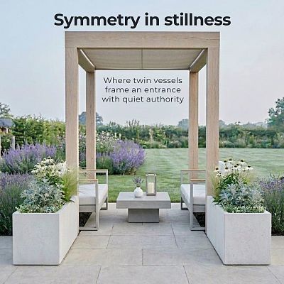 IDEALIST Lite Contemporary Light Concrete High Trough Planter