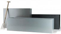 Geo Faux Lead Textured Fibreglass Lightweight Raised Trough Planter Ou...