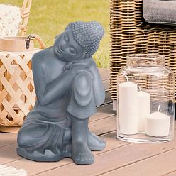 Resting Buddha Grey Indoor and Outdoor Statue by Idealist Lite L27.5 W24.5 H35.5 cm